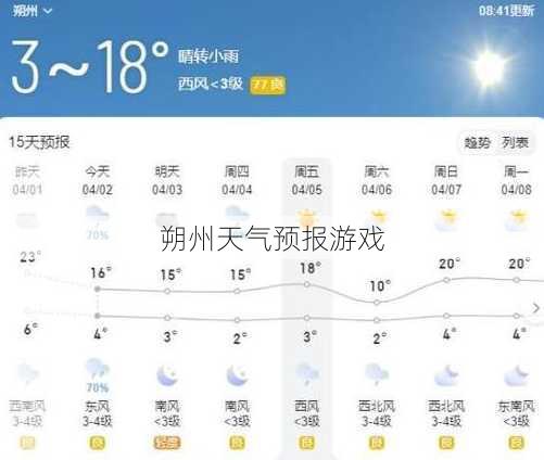 朔州天气预报游戏