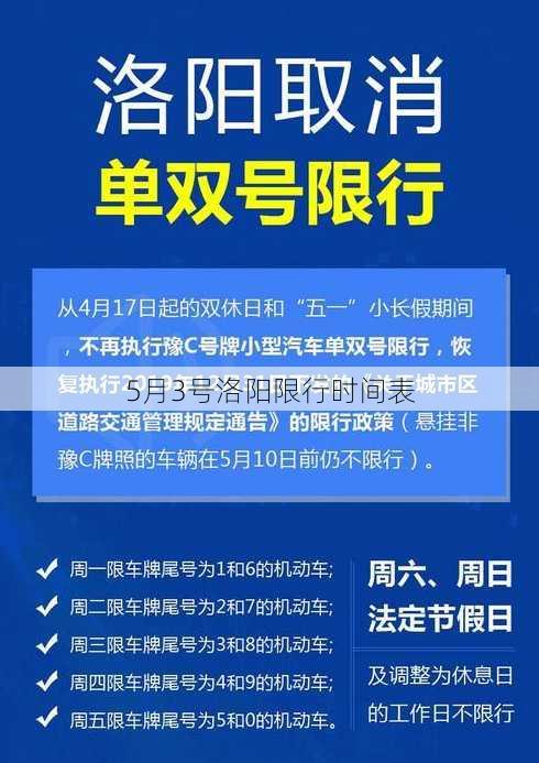 5月3号洛阳限行时间表