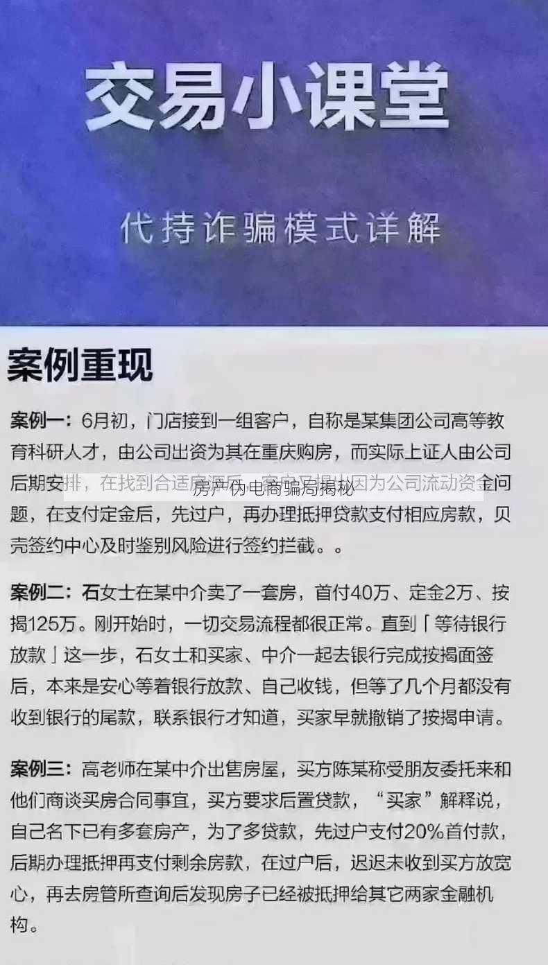 房产伪电商骗局揭秘